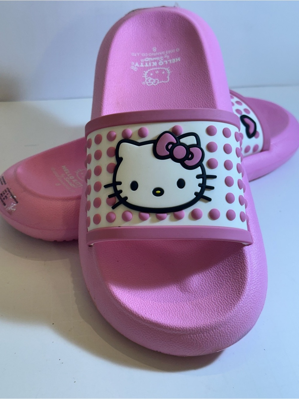 Hello Kitty Pink Slides Size 8 Sanrio Kawaii Y2K Bubblegum Slide Sandals - Picture 10 of 12